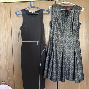 Worthington Black and Gray Asymmetrical Dress